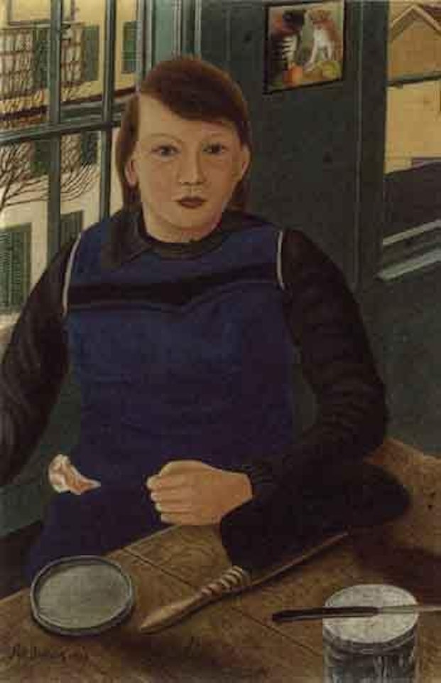 Portrait of a girl in the studio by Adolf Dietrich