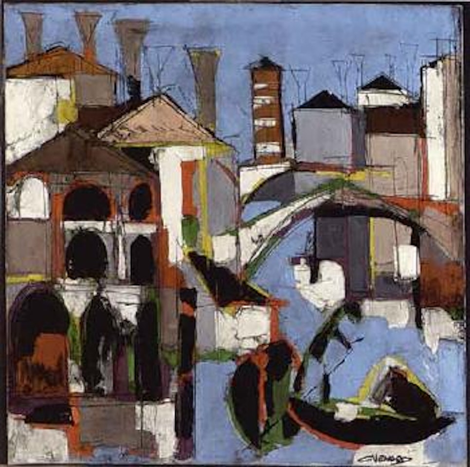 Houses along the canal by Claude Venard