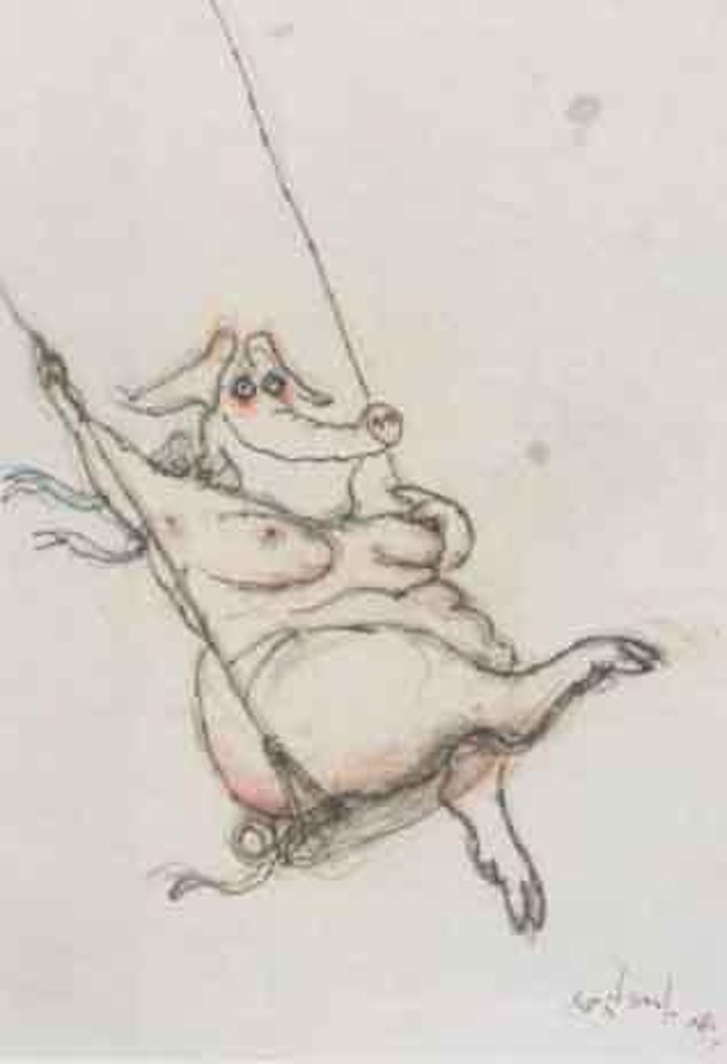 Study for the mislaid masterpiece, Swinger by Fragonard by Ronald Searle