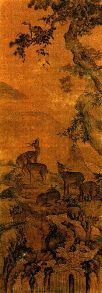 Deer and monkey by Shen Quan