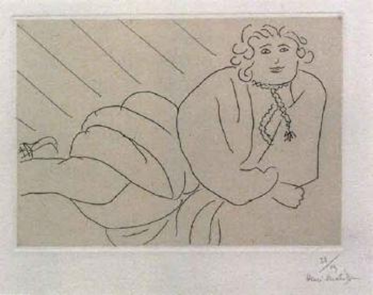 Jeune femme, la cordeliere de son peignoir en collier by Henri Matisse