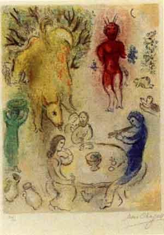 Daphnis and Chloe, Pan's banquet by Marc Chagall