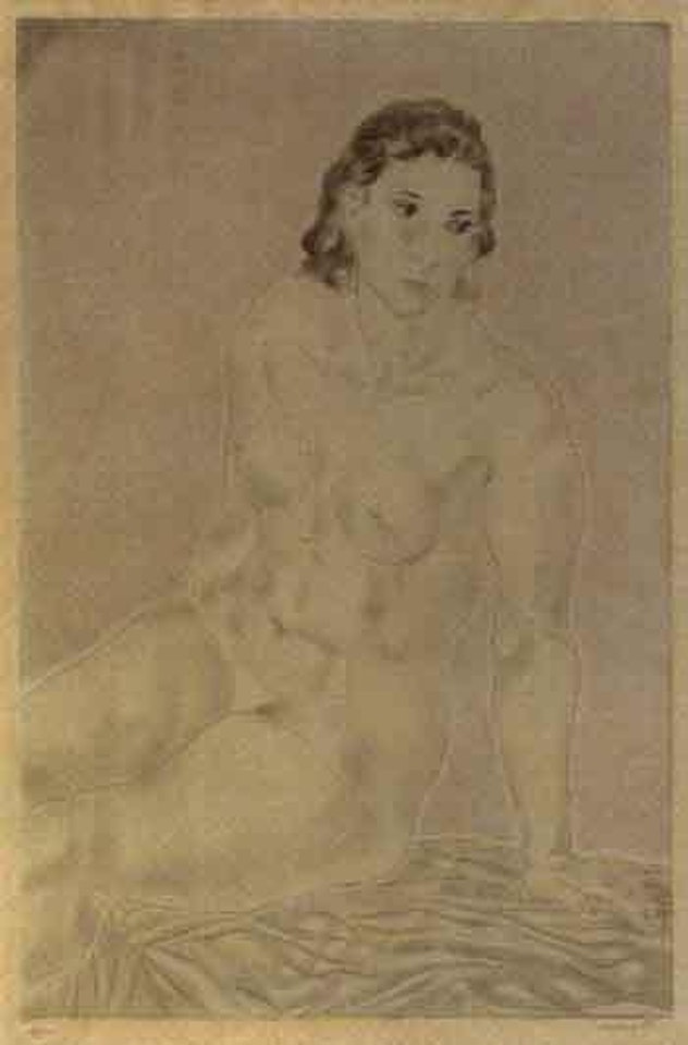 Nu assis by Leonard Tsuguharu Foujita