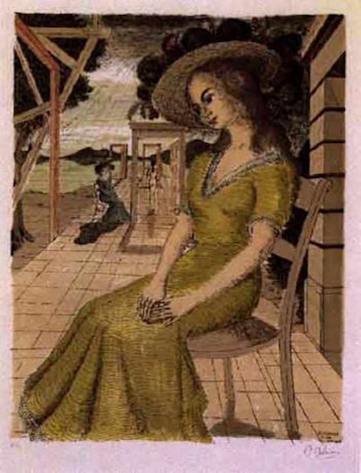 Anne lost in thought by Paul Delvaux