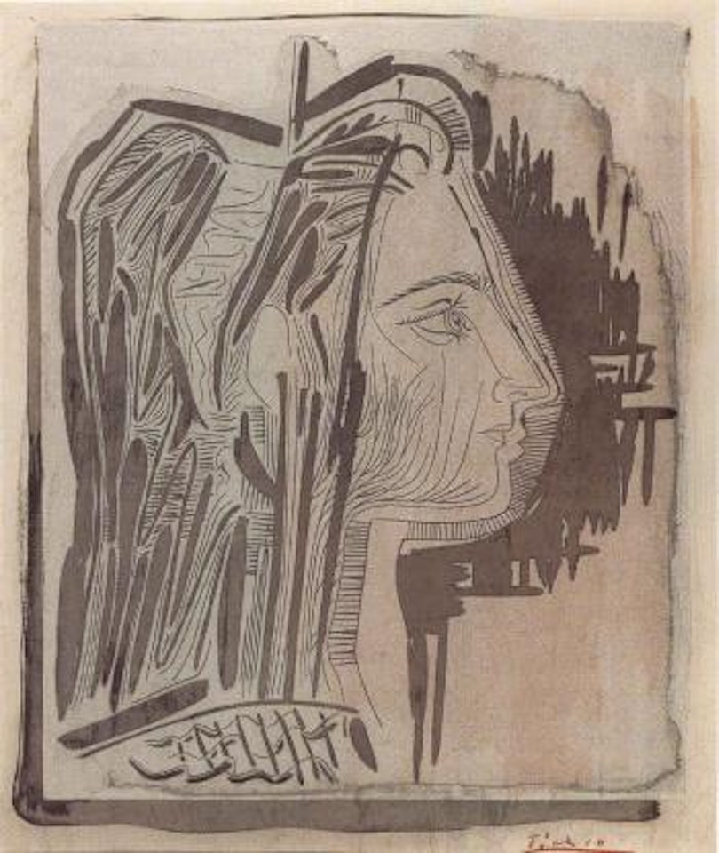 Portrait de Jacqueline de profil by Pablo Picasso