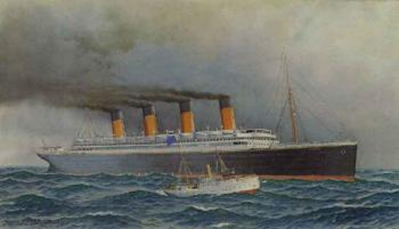 R.M.S Olympic outward bound from New York having dropped the pilot by Antonio Jacobsen
