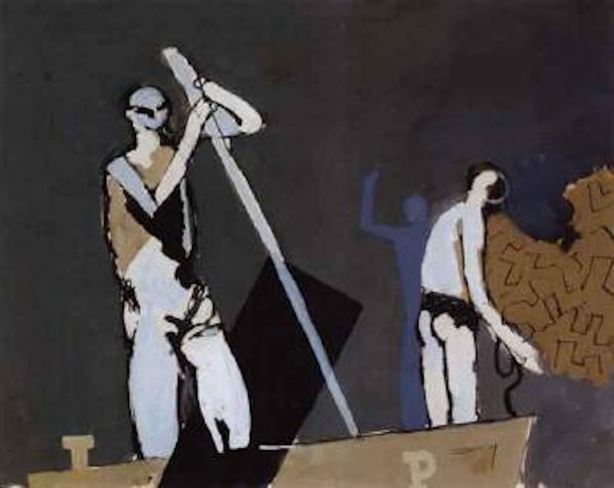Figures with a boat by Keith Vaughan