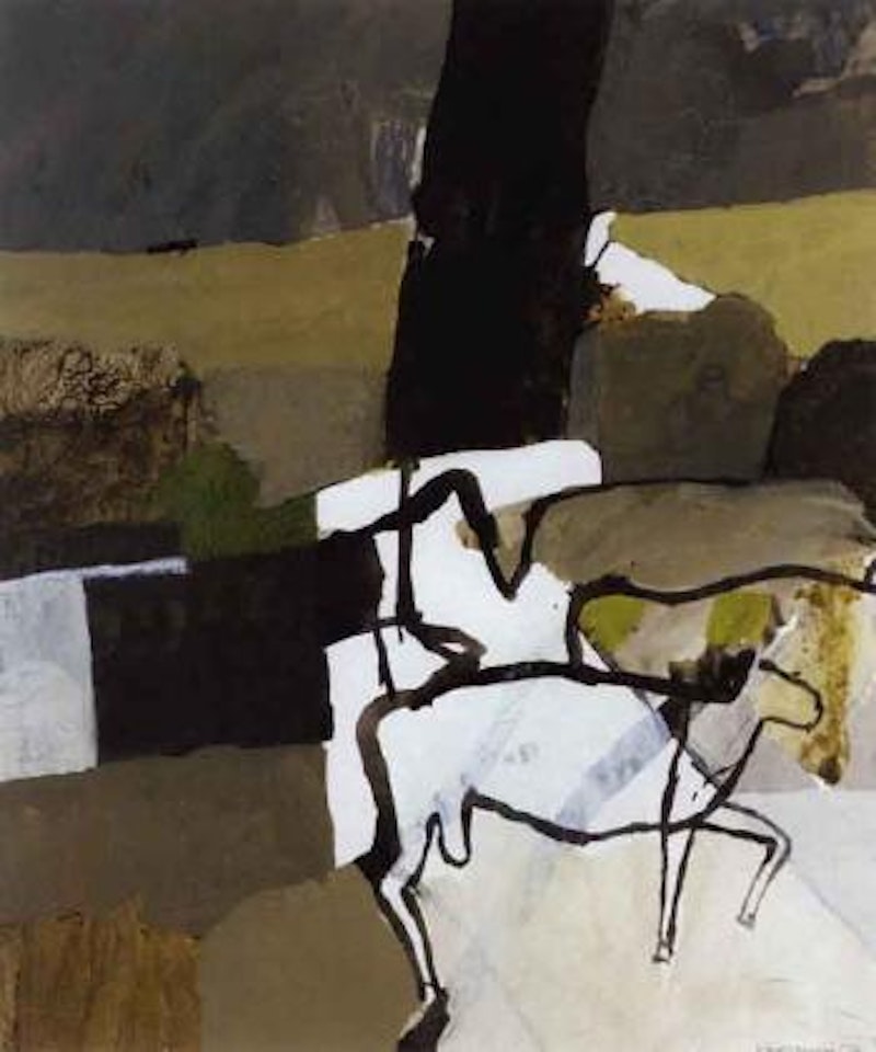 Landscape with animals by Keith Vaughan