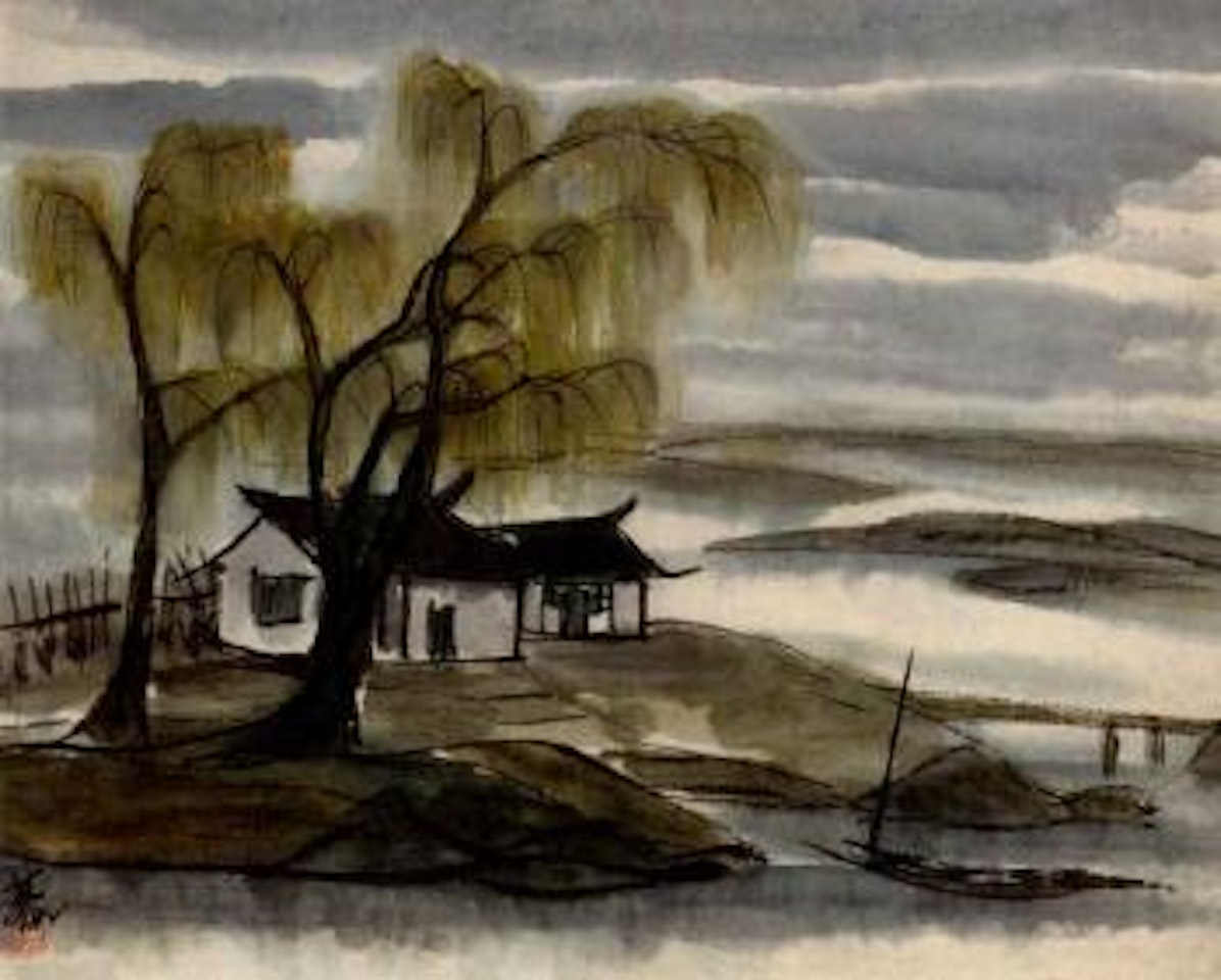 House under the willow trees by Lin Fengmian