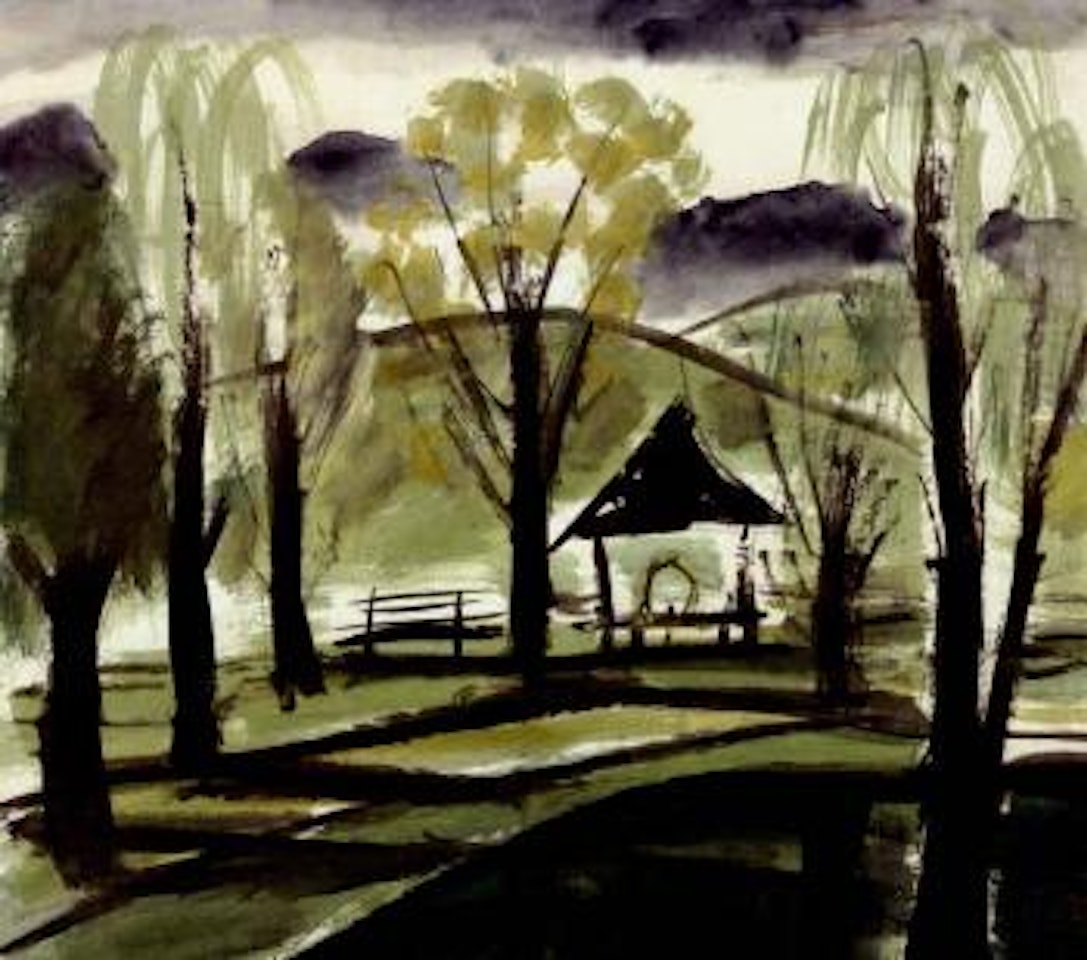 Park in summer by Lin Fengmian