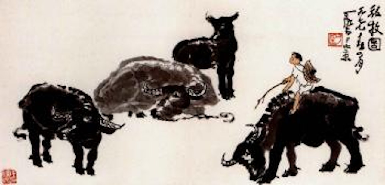 Buffaloes by Li Keran