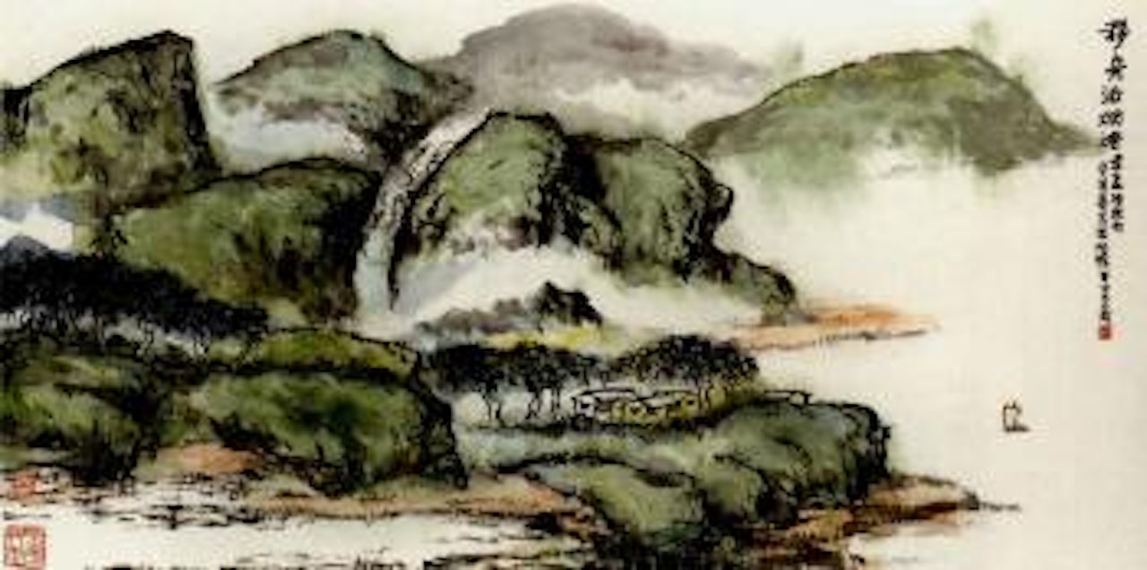 Boating in the river by Zhu Qizhan
