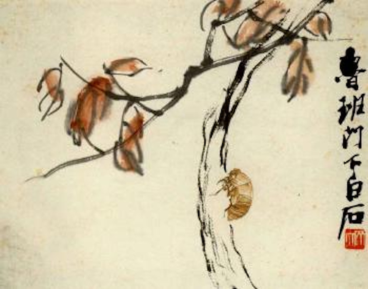 Red leaves and cicada by Qi Baishi