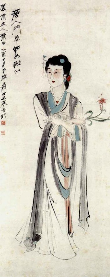 Tang Dynasty lady by Zhang Daqian