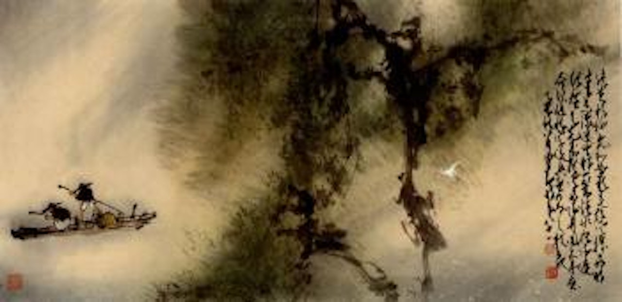 Boat in misty rain by Zhao Shao'ang