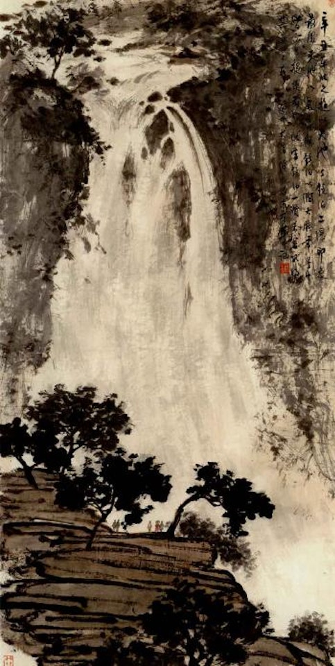 Waterfall by Fu Baoshi