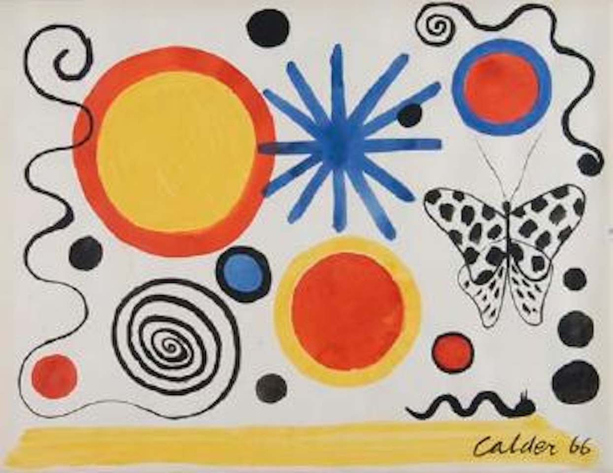 Composition with circles, spirals and butterfly by Alexander Calder