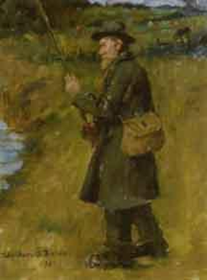 Fisherman on a riverbank by Stanhope Alexander Forbes