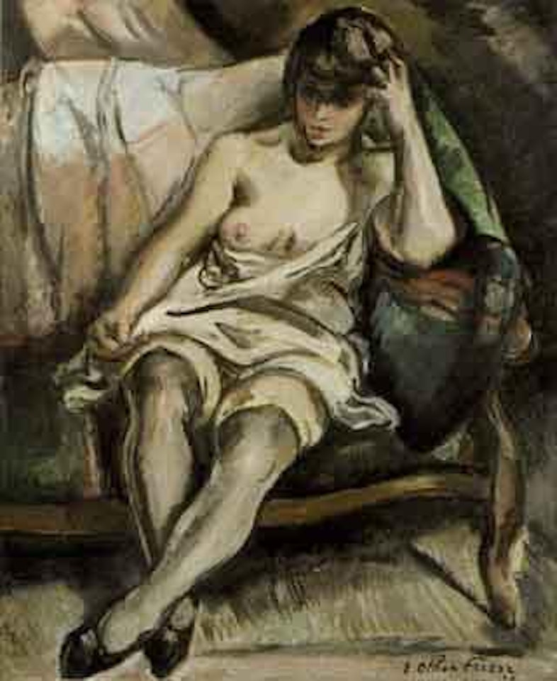 Modele nu au canape vert by Othon Friesz