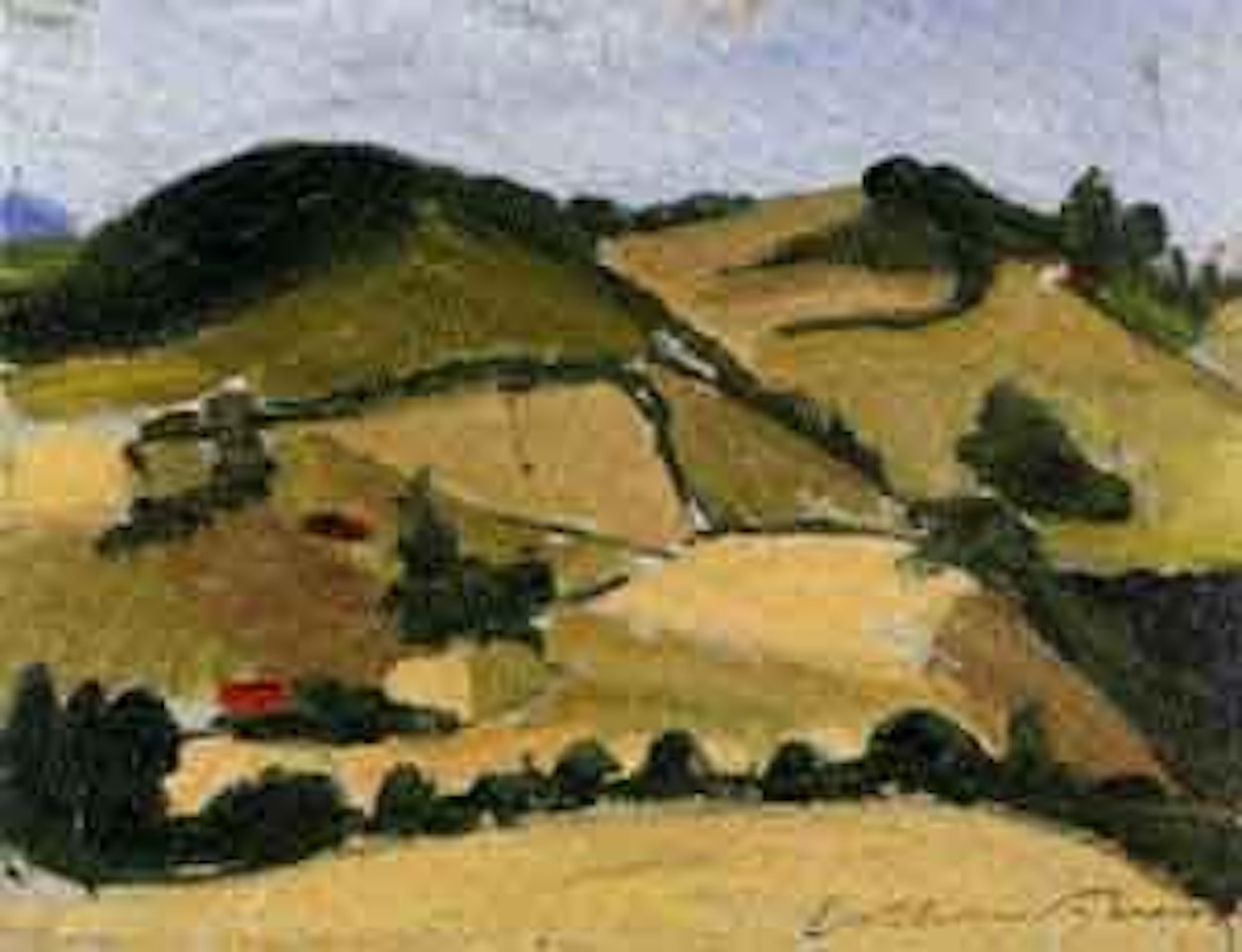 Hilly landscape with fields of grain by Othon Friesz