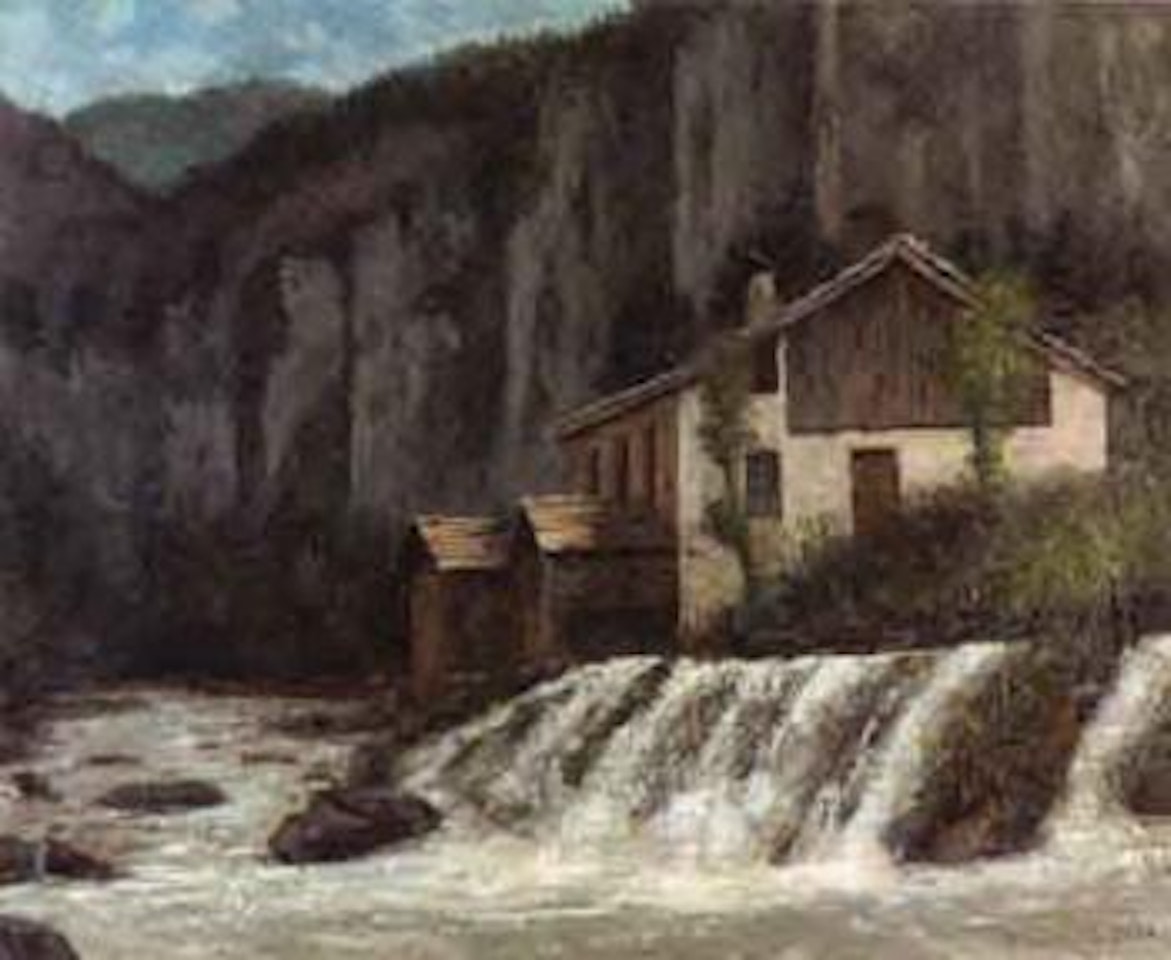 Landscape with a waterfall and a house by Cherubino Pata