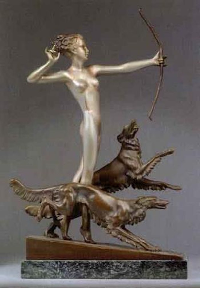 Diana and two hounds by Josef Lorenzl