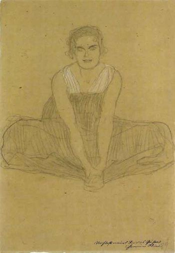Seated figure by Gustav Klimt