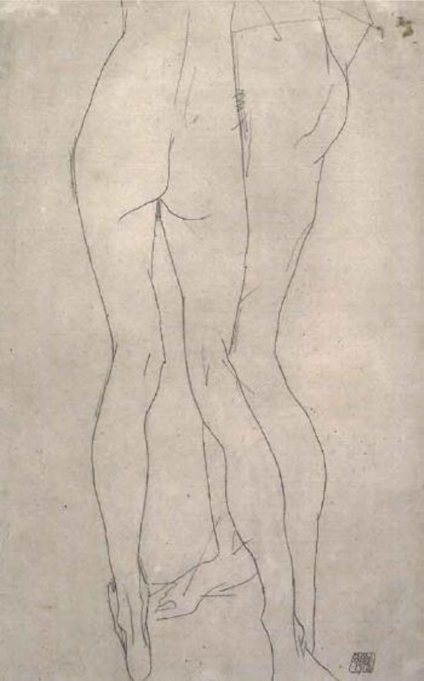 Two torsi by Egon Schiele