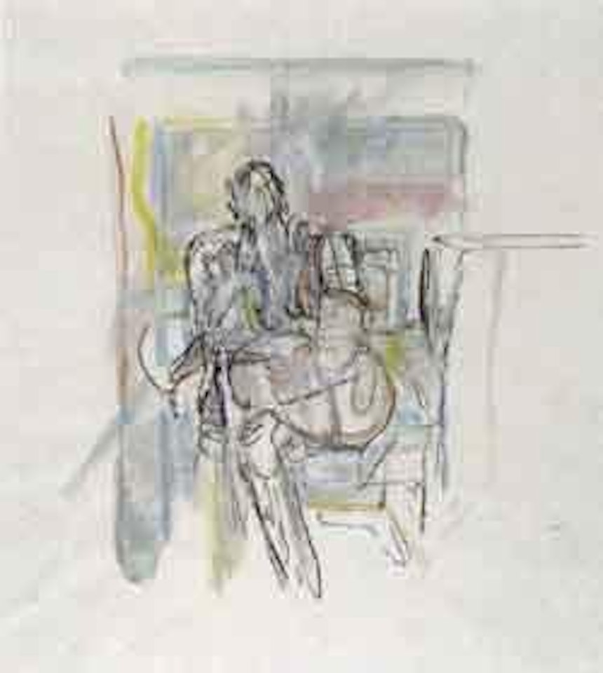 Seated figure in room by Bruno Gironcoli