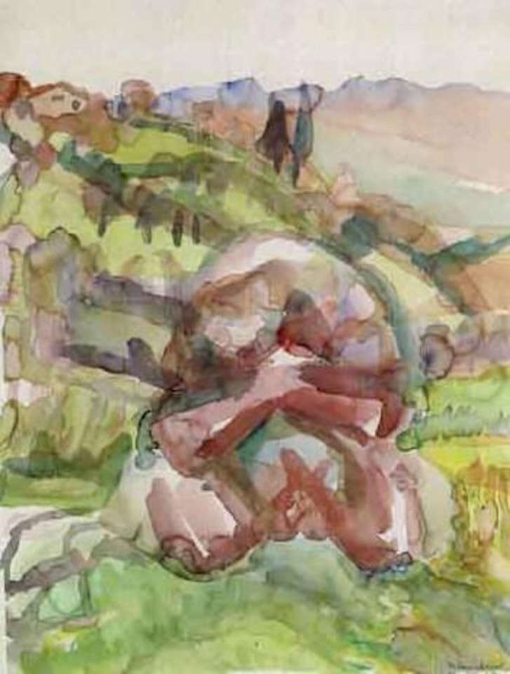 Tuscany hills by Maria Lassnig
