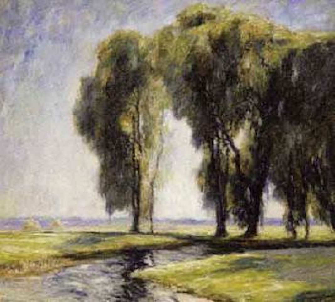 Trees by stream by Otto Pippel