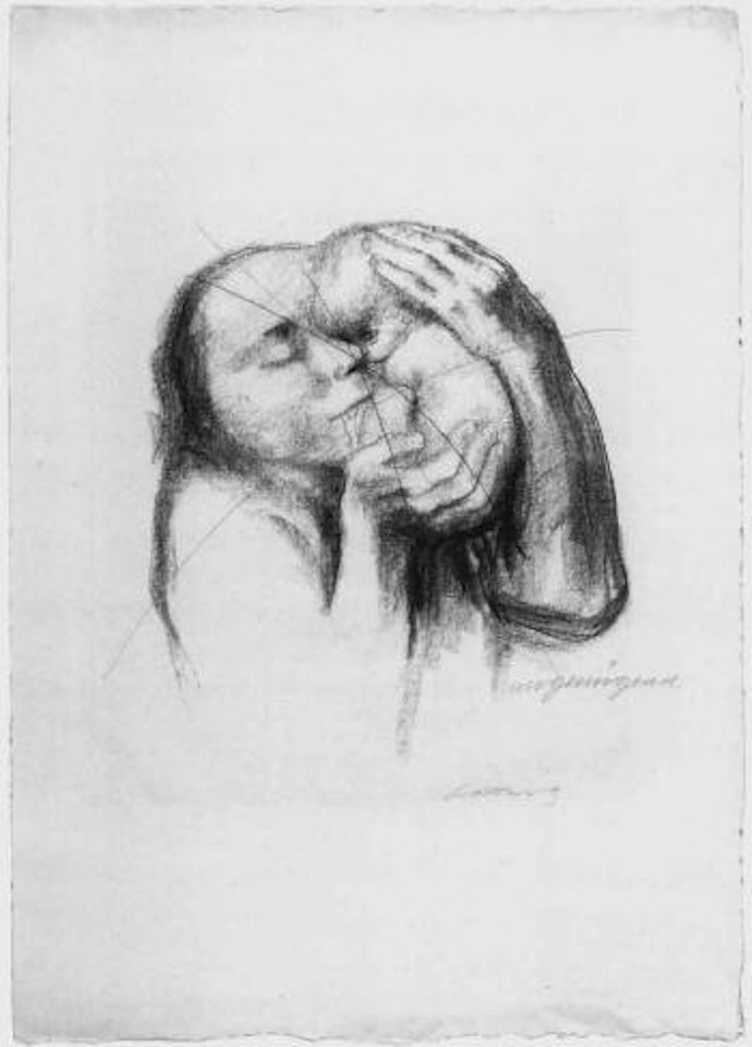 Mother, pressing newborn to head by Kathe Kollwitz