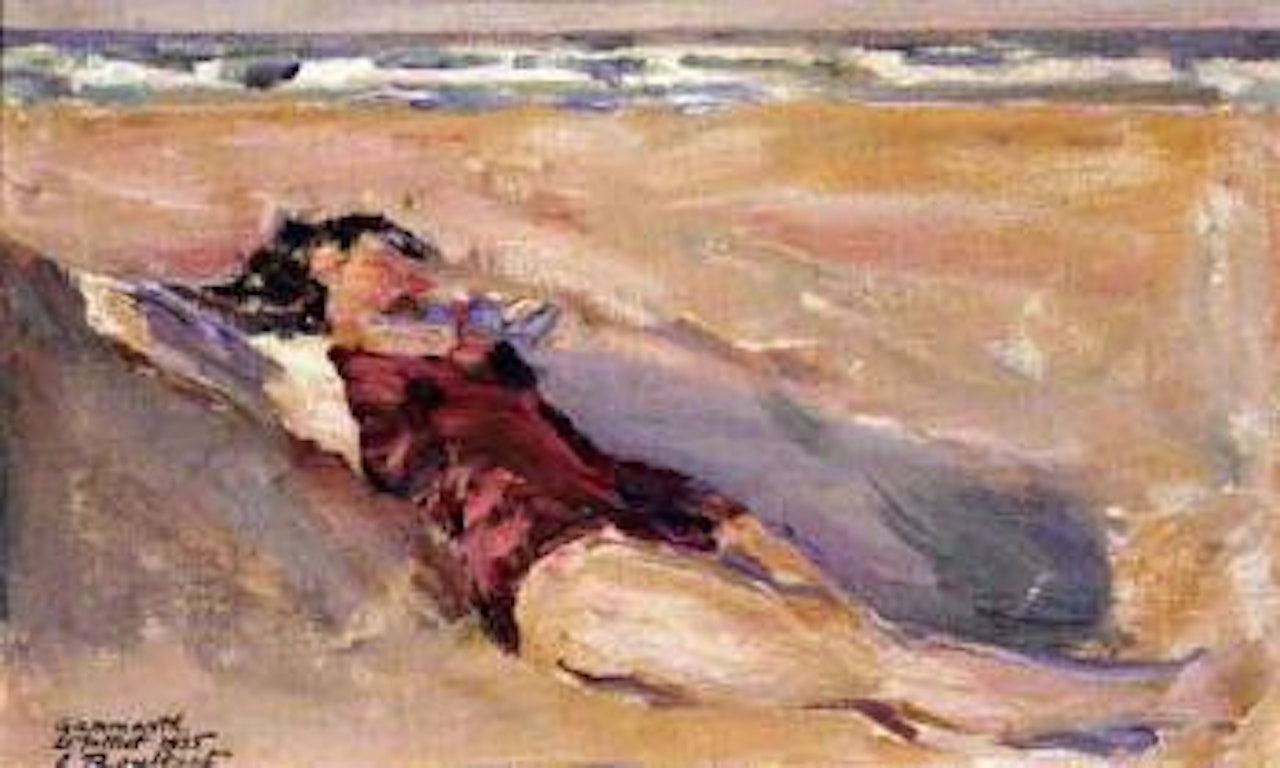 Sunbathing on the beach by Alexandre Roubtzoff