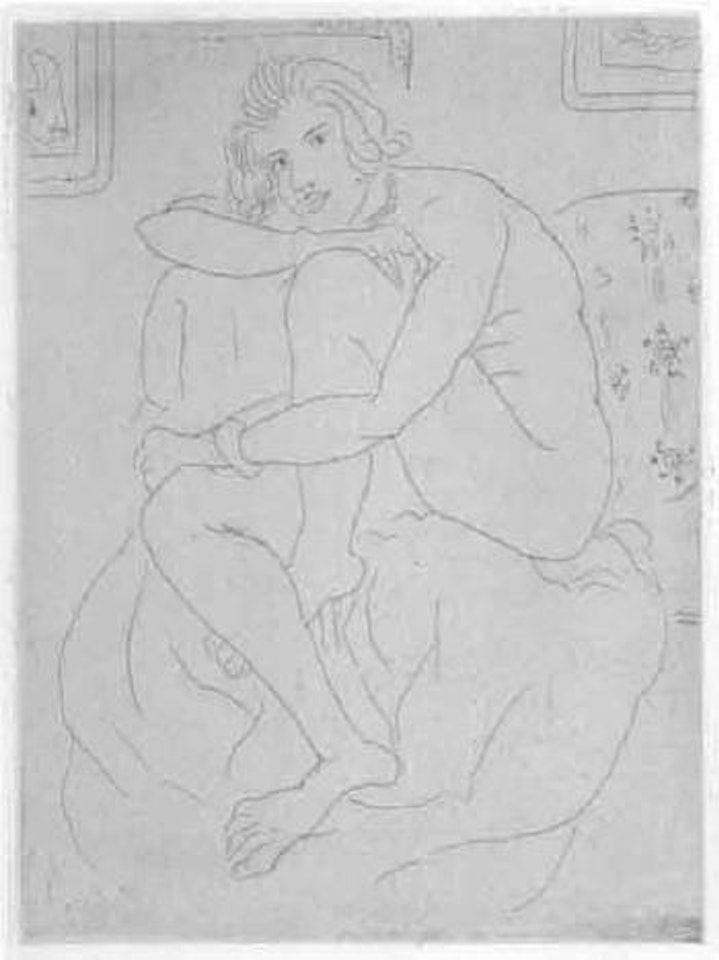 Nu assis, mains aux genoux by Henri Matisse