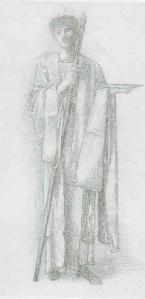 Study for an angel in Galahad at the Shrine by Edward Coley Burne-Jones