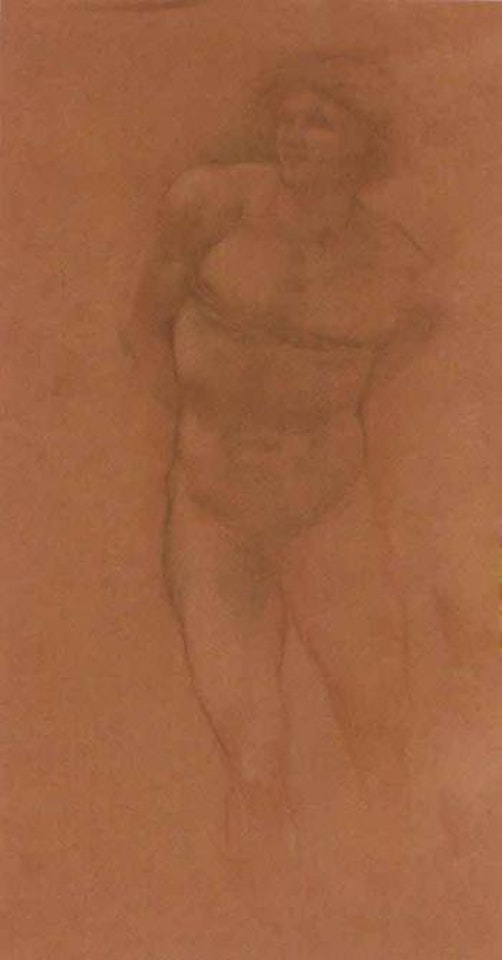 Studies of male nudes for The Car of Love by Edward Coley Burne-Jones