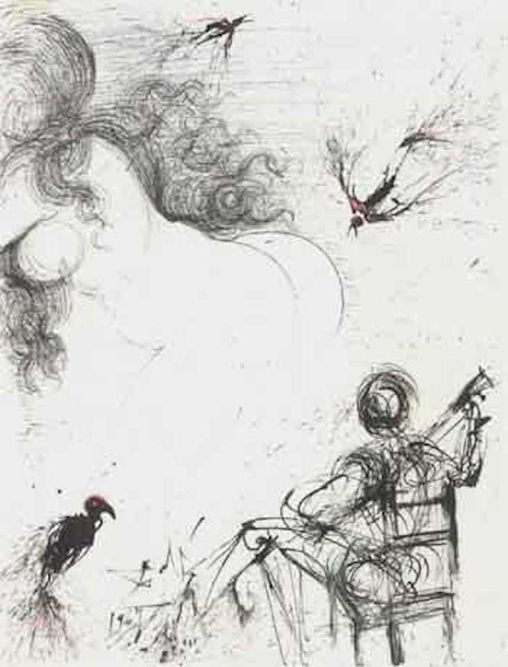 Etude pour les poemes secrets de Guillaume Apollinaire by Salvador Dali
