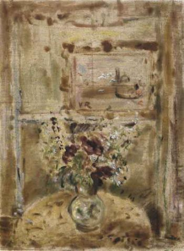 Interior with flowers by Filippo de Pisis