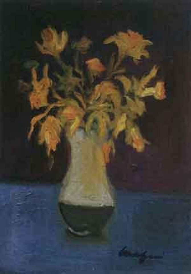 Vase with wilting flowers by Mario Mafai