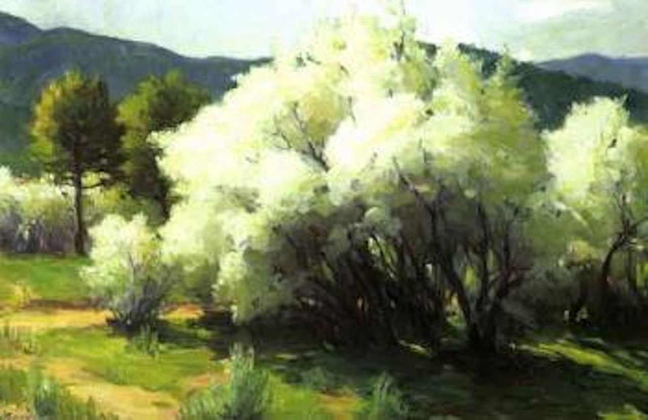 Wild plum blossoms near the Pueblo by Joseph Henry Sharp
