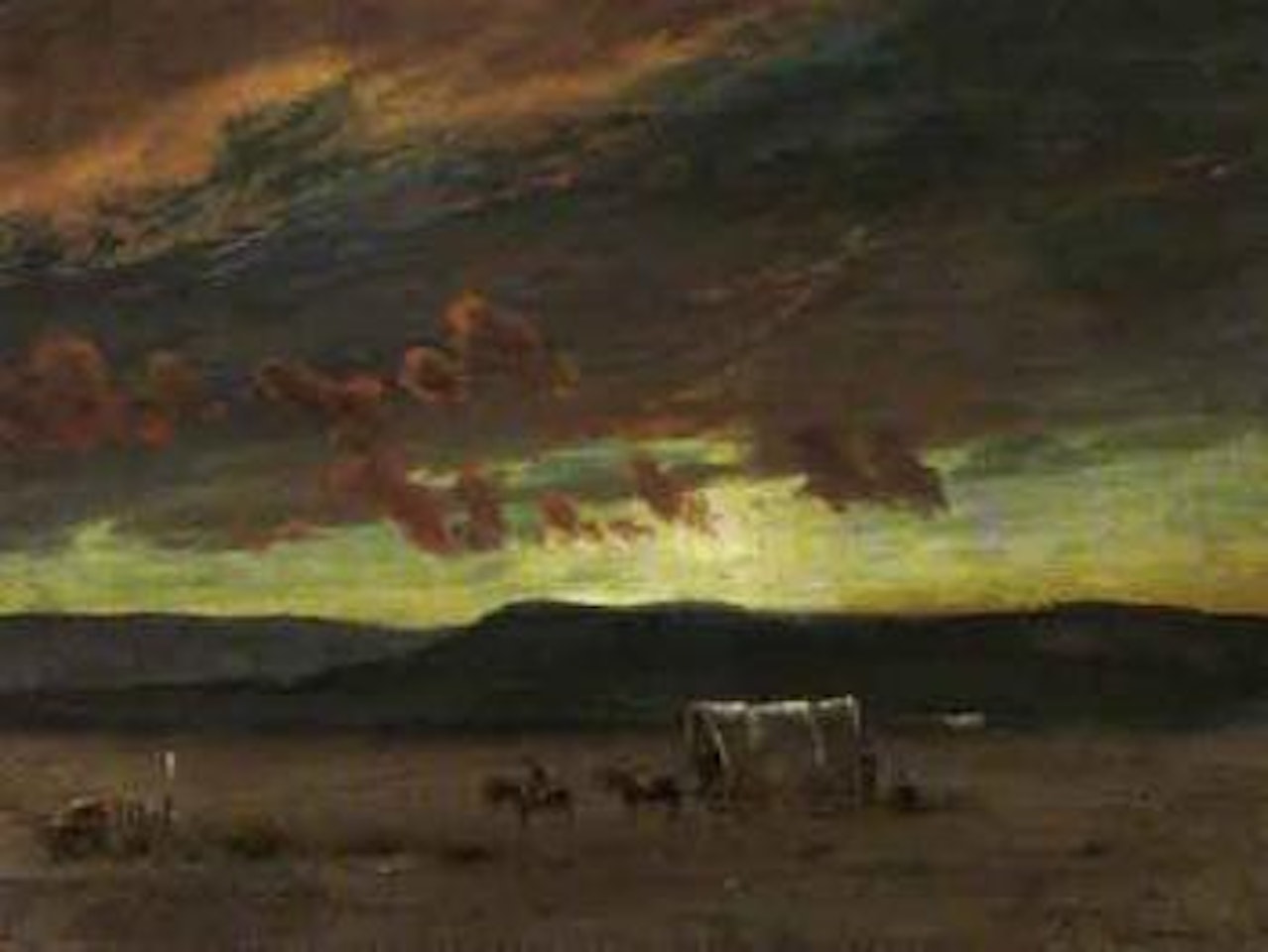 Wagon train by Albert Bierstadt