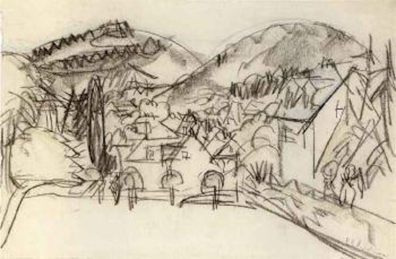 The tennis courts in Konigstein by Ernst Ludwig Kirchner