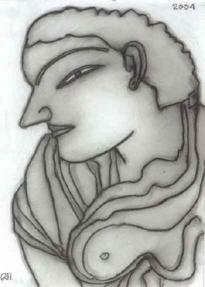 Woman's head by Jogen Chowdhury