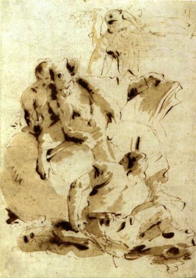 Magus with a globe and book, two figures beside him by Giovanni Battista Tiepolo