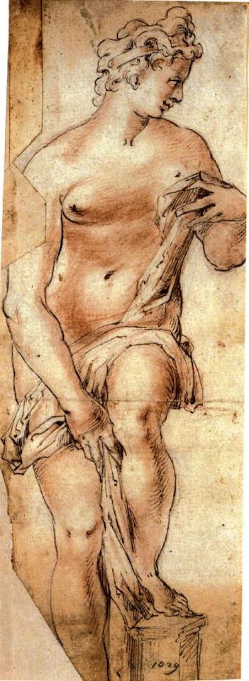 Venus bathing. Partial study of an architectural detail by Joseph Heintz the Younger
