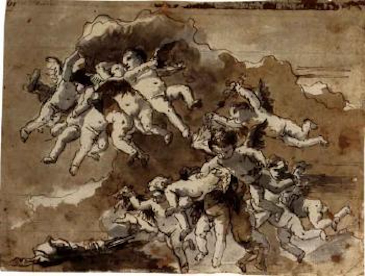 Putti in clouds by Giovanni Domenico Tiepolo