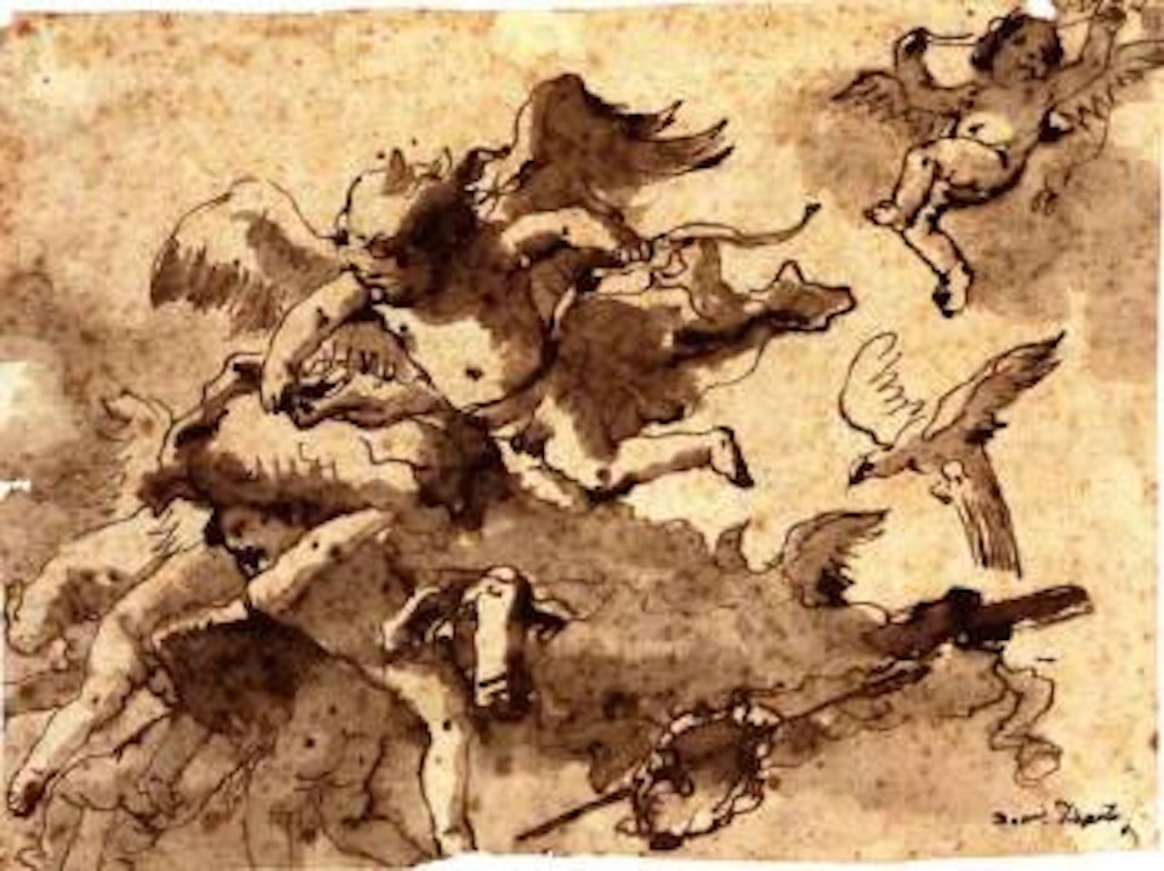 Cupid and putti in the clouds by Giovanni Domenico Tiepolo