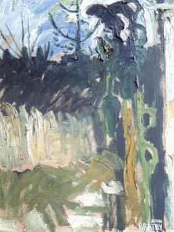 Behind sunflower I by John Bratby