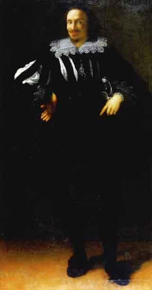 Portrait of a standing gentleman by Dutch School