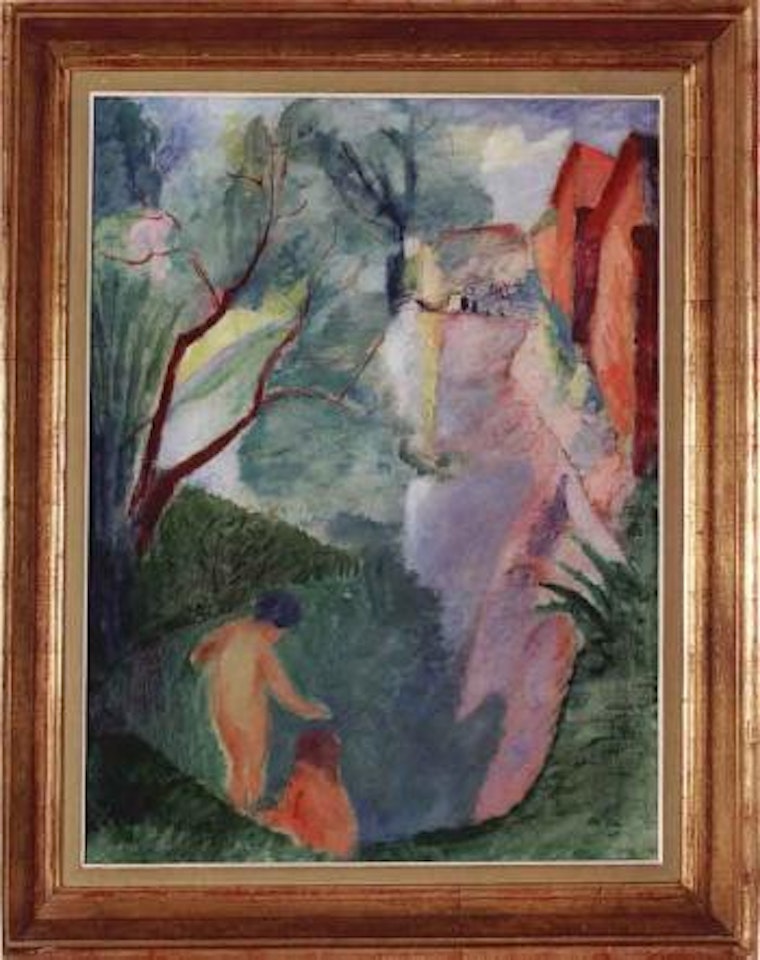 Children by the pond by Sigrid Hjertén